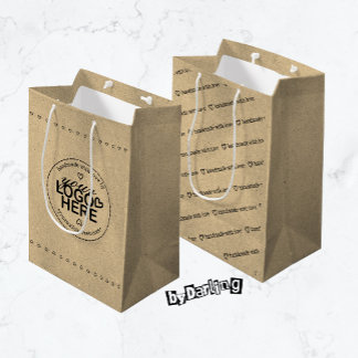 Bolsa De Regalo Mediana Fabricado a mano con el logotipo de Personalizado