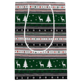 Bolsa De Regalo Mediana Fair Isle Holiday Knit