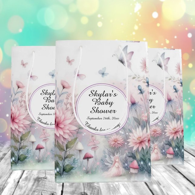 Bolsa De Regalo Mediana Fairy Garden Baby Shower (Subido por el creador)