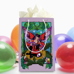 Bolsa De Regalo Mediana Fairy Purple Red Mushroom Gothic