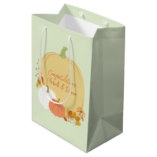 Bolsa De Regalo Mediana Fall Pumpkin Baby Shower (Angulo reverso)