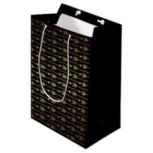Bolsa De Regalo Mediana Falso modelo negro de las flechas del Relieve