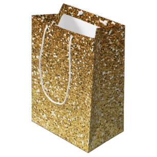 Bolsa De Regalo Mediana Falso purpurina Ombre del oro