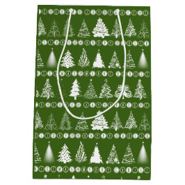 Bolsa De Regalo Mediana Fancy Christmas Tree Green Gift Bag
