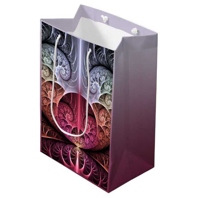 Bolsa De Regalo Mediana Fantasía irreal abstracta arte fractal (Angulo Anverso)