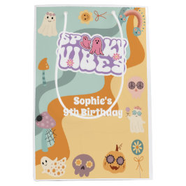 Bolsa De Regalo Mediana Fantasía vibración retro vintage cumpleaños de niñ