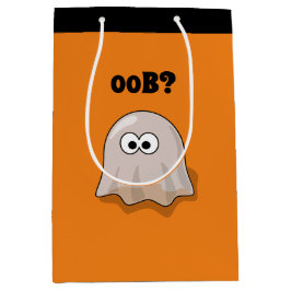Bolsa De Regalo Mediana Fantasma Confundido Dice "¿Oob?" Divertido Dibujo 
