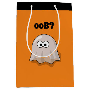 Bolsa De Regalo Mediana Fantasma Confundido Dice "¿Oob?" Divertido Dibujo