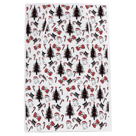 Bolsa De Regalo Mediana Fantasma de cráneo espeluznante y gato vampiro