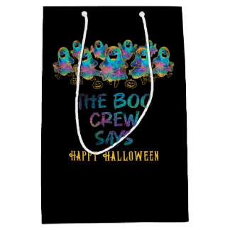 Bolsa De Regalo Mediana Fantasma de Halloween adorable con purpurina falsa