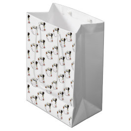 Bolsa De Regalo Mediana Fantasmas Blancos y Gatos Negros Halloween Blanco
