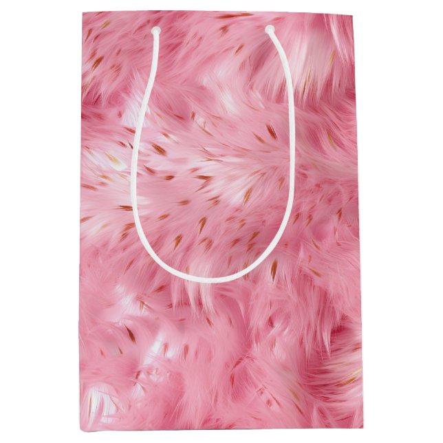 Bolsa De Regalo Mediana Faux Fu rosa (Anverso)