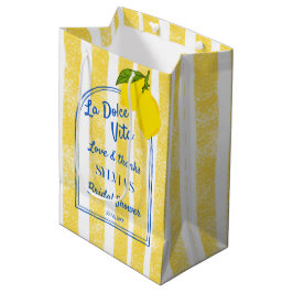 Bolsa De Regalo Mediana Favor de boda dolce vita rayas amarillas