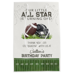 Bolsa De Regalo Mediana Favor de cumpleaños de touchdown de fútbol Little