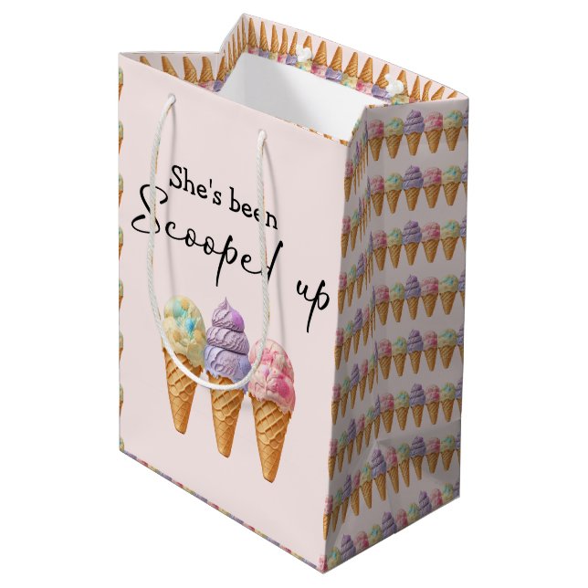 Bolsa De Regalo Mediana Favor de Dulces de Helado para Despedida de Solter (Angulo reverso)