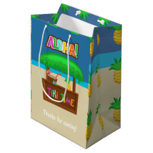 Bolsa De Regalo Mediana Favor de fiesta hawaiana para niños Luau