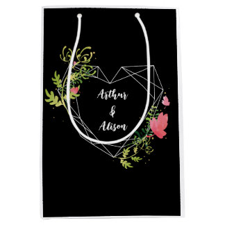 Bolsa De Regalo Mediana Favor de matrimonio de nombre personalizado de cor