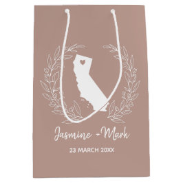 Bolsa De Regalo Mediana Favoritos de boda de destino de mapas estatales de