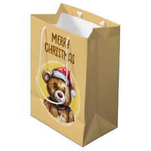 Bolsa De Regalo Mediana Favoritos divertidos de animales en Navidad - Osit