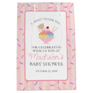 Bolsa De Regalo Mediana Favoritos para Baby Shower con Helado Sundae Espol