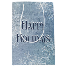 Bolsa De Regalo Mediana Felices fiestas, copos de nieve