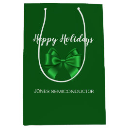 Bolsa De Regalo Mediana Felices Fiestas Elegantes Verdes