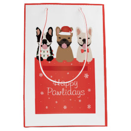 Bolsa De Regalo Mediana Felices Pawlidays Bulldoges franceses
