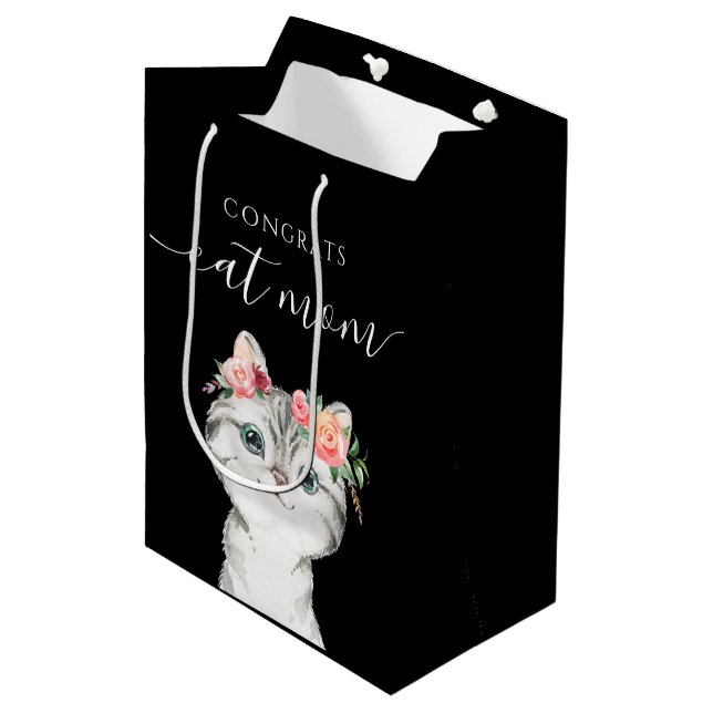 Bolsa De Regalo Mediana Felicitaciones, Cat Mom Gift Bag (Angulo Anverso)