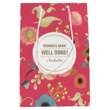Felicitaciones Grad. Patrón floral moderno