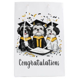 Bolsa De Regalo Mediana Felicitaciones Graduación Shih Tzu Perros