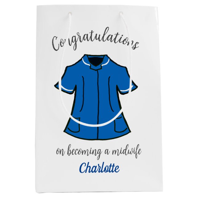 Bolsa De Regalo Mediana Felicitaciones por ser partera (Anverso)