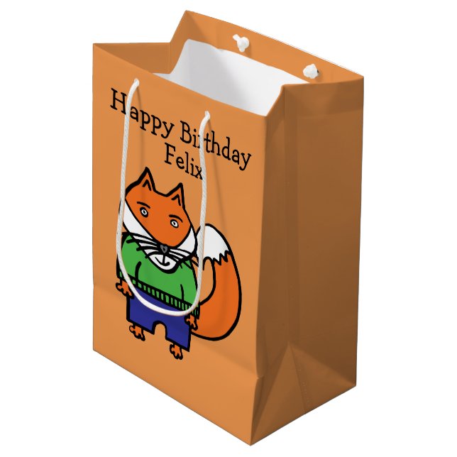 Bolsa De Regalo Mediana Felix el cumpleaños feliz de Fox (Angulo Anverso)