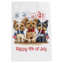 Bolsa De Regalo Mediana Feliz 4 De Julio Perros Terribles De Yorkshire