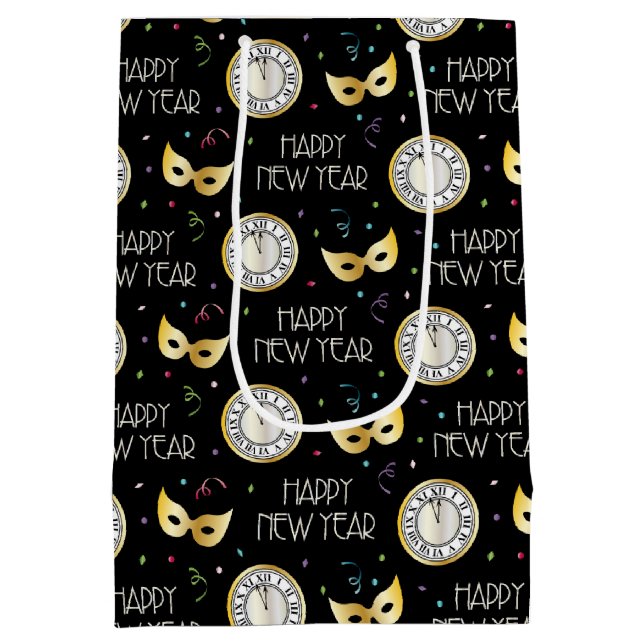 Bolsa De Regalo Mediana Feliz Año Nuevo (Reverso)