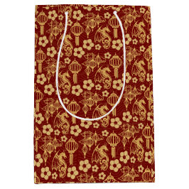 Bolsa De Regalo Mediana Feliz Año Nuevo Lunar: Dragon Zodiac Oriental Red