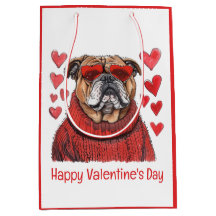 Feliz Bulldog en inglés de San Valentín