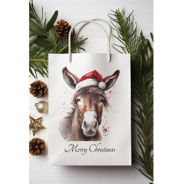 Bolsa De Regalo Mediana Feliz burro occidental navideño