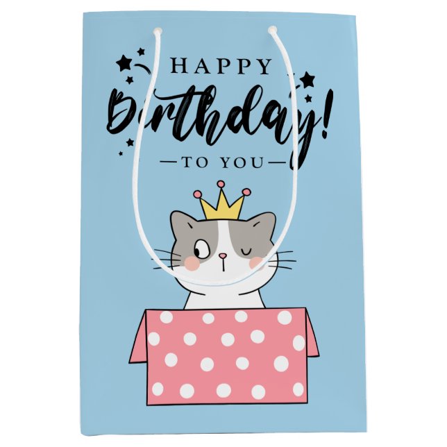 Bolsa De Regalo Mediana Feliz cumpleaños (Anverso)