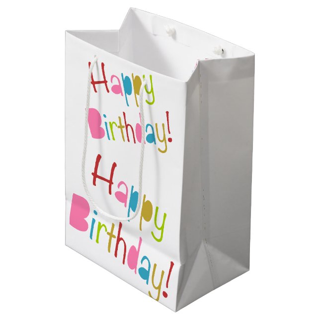 Bolsa De Regalo Mediana Feliz cumpleaños (Angulo Anverso)