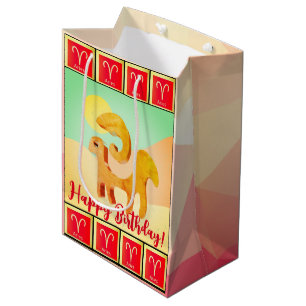 Bolsa De Regalo Mediana Feliz cumpleaños / 21 de marzo - 19 de abril Aries