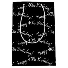 Bolsa De Regalo Mediana Feliz cumpleaños 40 en negro