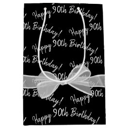 Bolsa De Regalo Mediana Feliz cumpleaños 90 con arco