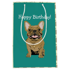 Bolsa De Regalo Mediana Feliz cumpleaños - Bulldog Francés beige