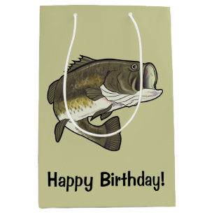 Bolsa De Regalo Mediana Feliz cumpleaños de la perca americana