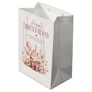 Bolsa De Regalo Mediana Feliz Cumpleaños Elegante