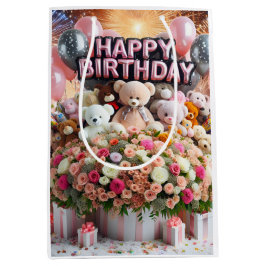 Bolsa De Regalo Mediana Feliz cumpleaños, oseznos, por Natasha Us