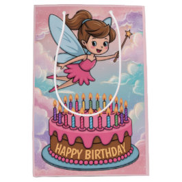 Bolsa De Regalo Mediana Feliz cumpleaños Personalizado Fairy