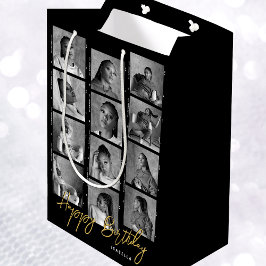 Bolsa De Regalo Mediana Feliz cumpleaños Personalizado foto tira de pelícu
