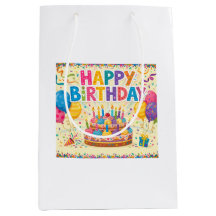 Feliz cumpleaños tarjeta brillante en blanco y fue
