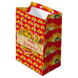 Bolsa De Regalo Mediana Feliz Día de Acción de Gracias